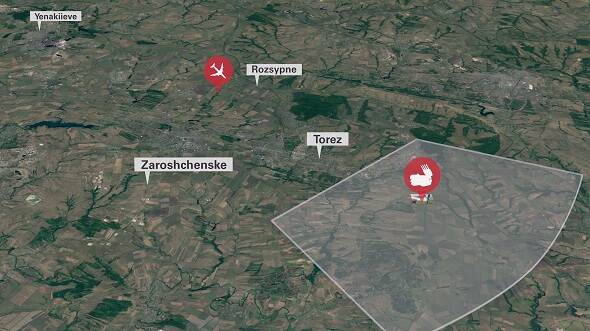 Map launch site MH17